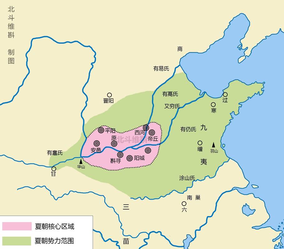 夏朝疆域图【高清晰全图】（夏朝疆域图手绘）
