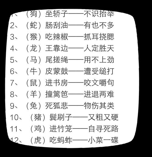 十二生肖歇后语大全(十二生肖歇后语大全及答案填写)-第2张图片-文史 十二生肖歇后语大全(十二生肖歇后语大全及答案填写)-第2张图片-文史