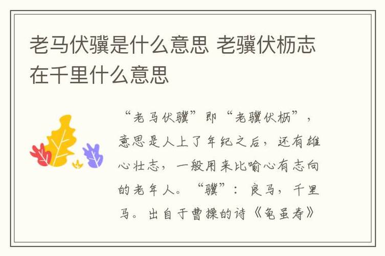 成语老骥伏枥是什么意思(老骥伏枥这个成语出自古诗)-第1张图片-文史 成语老骥伏枥是什么意思(老骥伏枥这个成语出自古诗)-第1张图片-文史